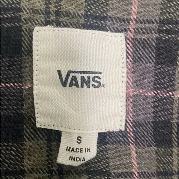 Green and pink plaid button down long sleeve shirt - Picture 2 of 3